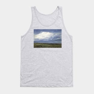 Blue Cloud Wildflower Landscape Oil Painting Tank Top